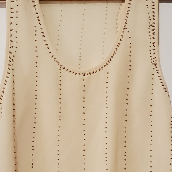 Tan Bronze Beaded Tank - Picture 4 of 7